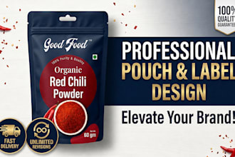 design professional snack packaging and spice pouch