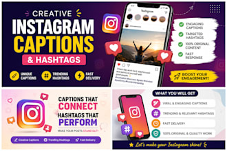 write viral instagram captions and hashtags