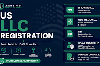 register your US llc wyoming or new mexico llc and obtain your ein