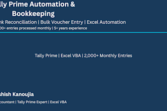 do tally prime bookkeeping, bank reconciliation and bulk voucher entry