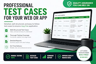 write detailed test cases for your website or web app