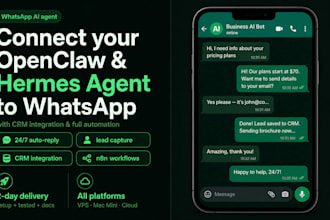 setup openclaw or hermes whatsapp ai bot with automation and crm integration