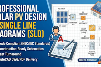 design solar pv system and single line diagram sld