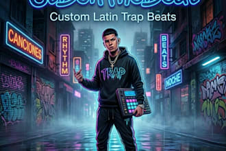 produce a custom latin trap beat inspired by eladio carrión or bad bunny