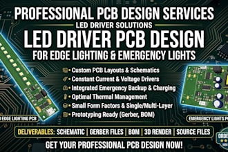 design led driver pcb for edge lighting and emergency lights