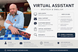 virtuelle assistenz, kundenservice und datenerfassung auf deutsch und englisch
