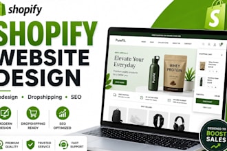 design or redesign shopify  website e commerce website dropshipping website, seo