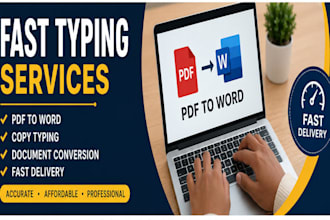 do fast typing, copy typing, PDF to word and document conversion