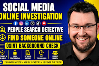 do social media investigation and find someone, online harassment investigation