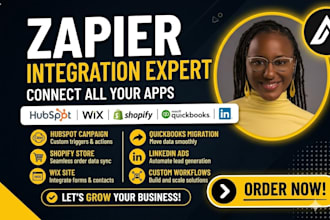 integrate zapier hubspot campaign wix jira shopify quickbooks linkedin migration
