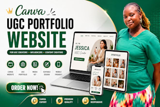 create a canva website ugc portfolio landing page