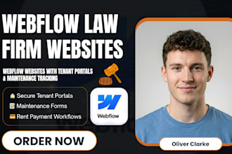 design webflow law firm website with client intake forms and webflow case portal