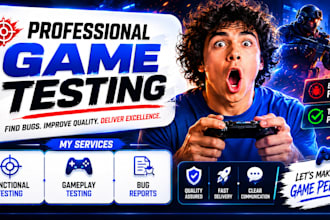 mobile and pc game testing, playtest video game qa tester and game feedback