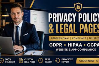 create gdpr, hipaa and ccpa compliant legal pages for website or app