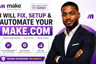 fix make com, made com, setup make com automation, make automation, make expert