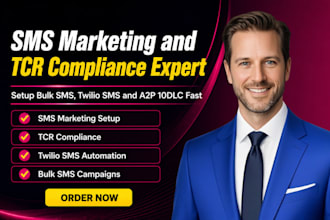 setup SMS marketing, tcr compliance, a2p 10dlc and twilio SMS