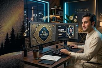 create luxury ai eid cards and greeting social media posts