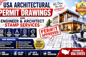 provide USA architectural permit drawings and engineer architect stamp services