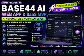 build base44 ai web app, ai saas mvp, automation and ai agent