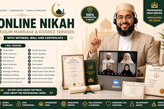 be your imam for online nikah, muslim marriage, divorce with witness and wali