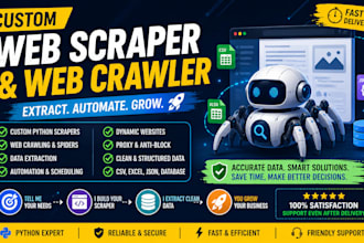 do webscraper, webcrawling, dataextraction for any websites