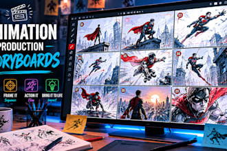 draw a professional animation storyboard for your video production
