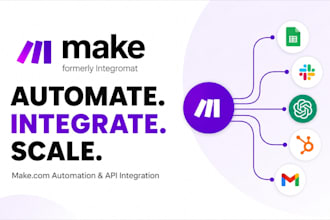 build make com automation workflow or fix make com scenarios, api integration