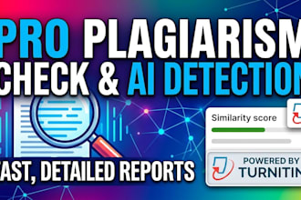 do plagiarism check and ai content detection with report