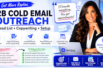 do b2b cold email outreach with lead list, copywriting and setup