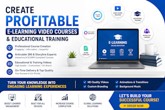 create profitable elearning video course, educational training, video creation