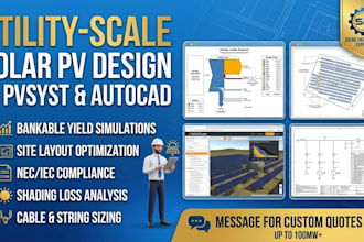 do utility scale solar pv design in pvsyst and autocad