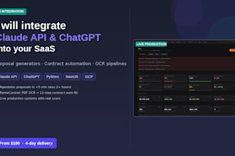 integrate claude API or chatgpt into your product to automate workflows