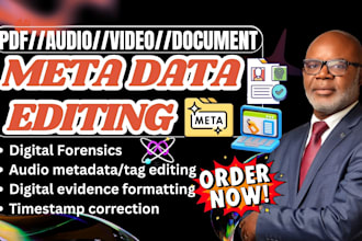 do metadata editing, data correction, file analysis for audio, video, image