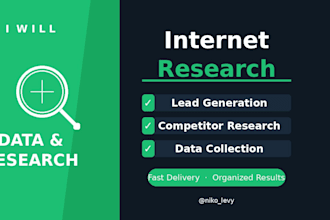 do internet research, lead generation, and data collection for your business