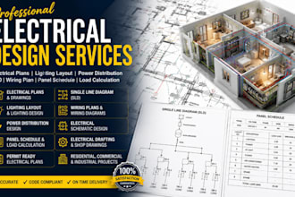design electrical plans, lighting layout, power distribution sld wiring plan