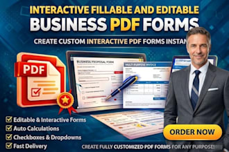 do PDF form design, interactive fillable and business PDF form
