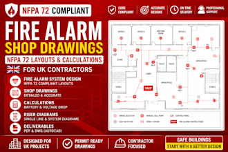 provide fire alarm design drawings and calculations for UK contractors