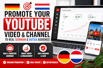organic youtube video promotion channel promotion to real german dutch audience