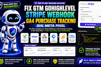 fix GTM gohighlevel stripe webhook ga4 purchase tracking ghl meta pixel