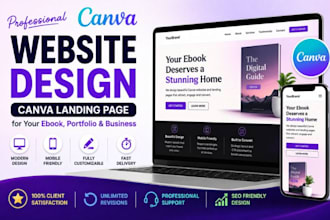 design canva website canva landing page for ebook portfolio