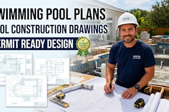 design swimming pool plans, shop drawings, pool construction permit plans