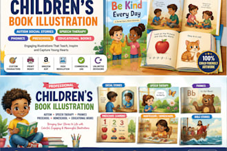 illustrate autism social story, speech therapy, phonics kids books