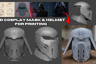 design 3d mask 3d helmet cosplay armor oni mask stl file for 3d printing