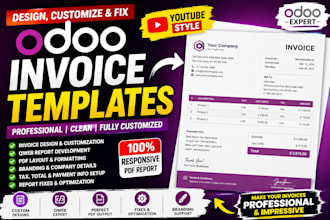 design customize and fix odoo invoice report PDF qweb invoice templates