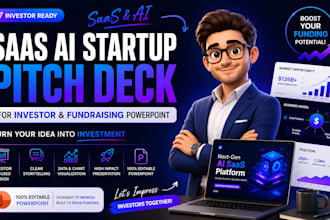 design saas ai startup pitch deck for investor and fundraising powerpoint