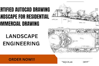 certified autocad drawing landscape for residential commercial drawing
