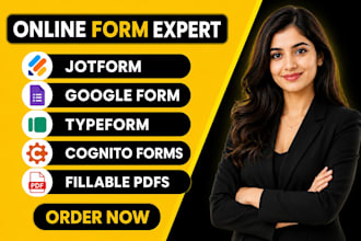 create jotform, typeform, google forms and smart automation