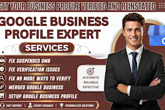 fully set up, verify and reactivates your gmb profile