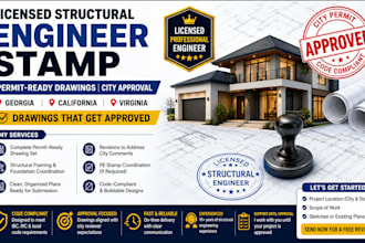 structural engineer permit drawing ohio california arizona tx florida pe stamp