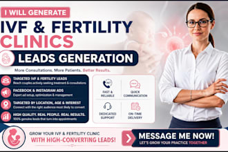 usa ivf and fertility clinic leads, clinic leads, video, facebook and google ads